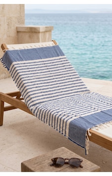 2 Kat Müslin Peştemal 100x170 Cm %100 Pamuk Çizgili Püsküllü Plaj Banyo Ve Hamam Peştemali İndigo 2 Kat Müslin Peştemal 100x170 Cm %100 Pamuk Çizgili Püsküllü Plaj Banyo Ve Hamam Peştemali İndigo