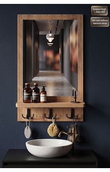 Antik Ahşap Dekoratif Ayna Raflı Askılıklı Banyo Lavabo Wc Oda Dresuar Koridor Konsol Mutfak Makyaj Aynası Srn-15x Atlantik Çam Antik Ahşap Dekoratif Ayna Raflı Askılıklı Banyo Lavabo Wc Oda Dresuar Koridor Konsol Mutfak Makyaj Aynası Srn-15x Atlantik Çam
