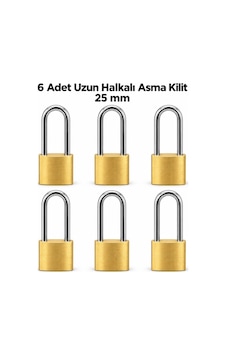 6 Adet 25 Mm Uzun Halkalı Sarı Asma Kilit Seti Anahtarlı 6 Adet 25 Mm Uzun Halkalı Sarı Asma Kilit Seti Anahtarlı