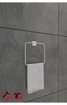 Alper Banyo Scilla Kare Yapışkanlı Krom Kare Havlu Asacağı Havluluk Krom