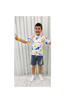 Mnk Baby & Kids Erkek Çocuk Baskılı Şortlu Yazlık Takım M00710 Antrasit