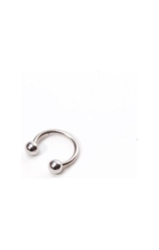 Yarım Halka Top Uçlu Yuvarlak Çelik Piercing Gümüş Renk Beyaz