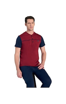 Over Sleep By Poleren Over Sleep 2353 Erkek Kısa Kol Büyük Beden Süprem Pijama Takım L-xl-xxl-3xl Bordo