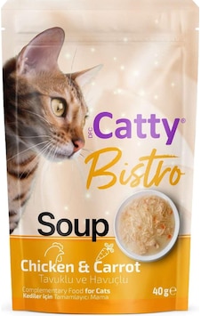 Catty Bistro Tavuklu Ve Havuçlu Kedi Çorbası 40 Gr Catty Bistro Tavuklu Ve Havuçlu Kedi Çorbası 40 Gr