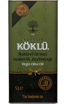Ayvalık Köklü Zeytincilik Taş Baskı Soğuk Sıkım Naturel Birinci Yemeklik Ayvalık Zeytinyağı Teneke 5 L