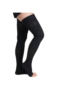 Unisex Siyah Diz Üstü Burnu Açık Çorap Ccl2 Unisex Siyah Diz Üstü Burnu Açık Çorap Ccl2