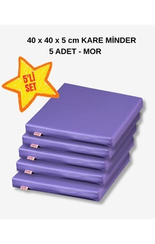 40 X 40 Kare Minder 5li Set - Mor