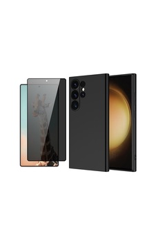 Vendas Galaxy S25 Ultra Uyumlu Kılıf Zore Mara Lansman Kapak + Hayalet Cam Ekran Koruyucu Siyah