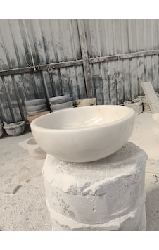 Afyon Beyaz Mermer Çanak Lavabo Afyon Beyaz Mermer Çanak Lavabo