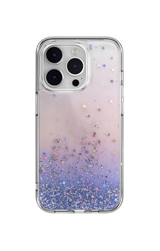 Apple Uyumlu İphone 14 Pro Kılıf Parlayan Simli Şeffaf Lisanslı Switcheasy Starfield Kapak Çok Renkli