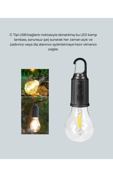 Kamp Alanında Kullanışlı Taşınabilir Led Lamba 1 Adet Kamp Alanında Kullanışlı Taşınabilir Led Lamba 1 Adet