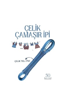 50 Mt Çelik Çamaşır İpi Pvc Kaplı Dayanıklı Çamaşır İpi Balkon Çamaşır İpi 718621 Diğer