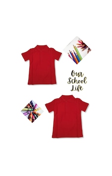 Bilge Trend Kız Erkek Çocuk Polo Yaka Kısa Kollu Okul T-shirt 2 Adet Kırmızı Bilge Trend Kız Erkek Çocuk Polo Yaka Kısa Kollu Okul T-shirt 2 Adet Kırmızı