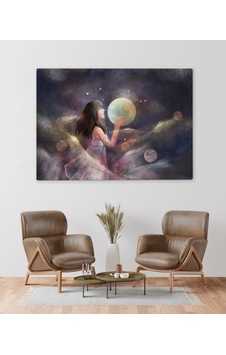 Bk Home Küçük Kızın Dünyası Tasarımlı Kanvas Tablo 70X100Cm Bk Home Küçük Kızın Dünyası Tasarımlı Kanvas Tablo 70X100Cm