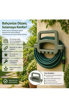 Duvara Monte Bahçe Hortum Askısı 35 Metre Kapasiteli Hortum Düzenleyici 12,5 Mm 1/2" Duvara Monte Bahçe Hortum Askısı 35 Metre Kapasiteli Hortum Düzenleyici 12,5 Mm 1/2"