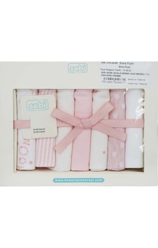 Sebi Bebe Müslin Bebek Ağız Mendili 7'li 2009 Ekru-pembe
