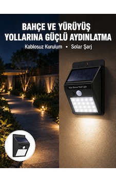 Solar Led Lamba Bahçe, Veranda, Merdiven Işığı, Otomatik Aç-kapa Sensörlü Yeni Nesil
