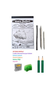 Eskiz Seti, Eskiz Başlangıç Seti, Defter, Kömür Kalemi, Pastel Dağıtıcı, Hamur Silgi.. Eskiz Seti, Eskiz Başlangıç Seti, Defter, Kömür Kalemi, Pastel Dağıtıcı, Hamur Silgi..