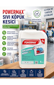 Powermax Sıvı Köpük Kesici 5 Litre Profesyonel Köpük Kontrol Ürünü Tekli Powermax Sıvı Köpük Kesici 5 Litre Profesyonel Köpük Kontrol Ürünü Tekli