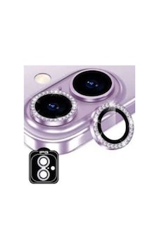 Apple Uyumlu iPhone 16 Taşlı Kamera Lens Koruyucu Mor Apple Uyumlu iPhone 16 Taşlı Kamera Lens Koruyucu Mor