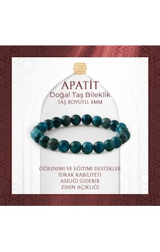 Saff Doğaltaş Mavi Apatit 8 MM Doğal Taş Bileklik Çok Renkli Saff Doğaltaş Mavi Apatit 8 MM Doğal Taş Bileklik Çok Renkli