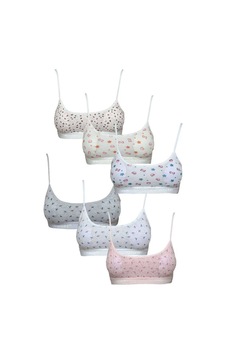 Jenerik Pedli Ip Askılı Yarım Atlet Desenli Büstiyer 6 Lı Set 2 Çok Renkli Jenerik Pedli Ip Askılı Yarım Atlet Desenli Büstiyer 6 Lı Set 2 Çok Renkli