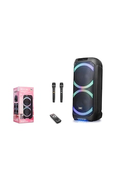 Ndr Ndr1312 Çift Karaoke Mikrofonlu Bluetooth Hoparlör Fm Radyo 60w 2x12 İnç Rgb Kumandalı Siyah Ndr Ndr1312 Çift Karaoke Mikrofonlu Bluetooth Hoparlör Fm Radyo 60w 2x12 İnç Rgb Kumandalı Siyah