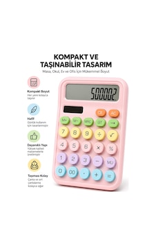 Lcd Ekran Hesap Makinesi 12 Haneli Hesap Makinesi Pastel Pembe Lcd Ekran Hesap Makinesi 12 Haneli Hesap Makinesi Pastel Pembe
