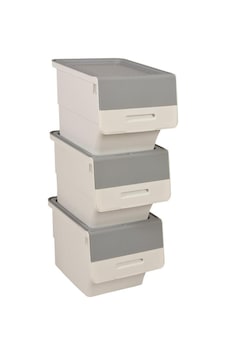 Mt07 Organızer Tekerlekli Eşya Ve Erzak Kutusu 3katlı 3x12 Lt Bej Bej