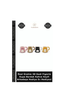 Özel Üretim 3d Kedi Figürlü Kupa Bardak Kahve Keyfi Arkadaşa Hediye Ev Hediyesi Çok Renkli Özel Üretim 3d Kedi Figürlü Kupa Bardak Kahve Keyfi Arkadaşa Hediye Ev Hediyesi Çok Renkli