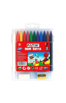 Fatih 12 Renk Uzun Crayon mum Boya Silgi+kalemtraş Fatih 12 Renk Uzun Crayon mum Boya Silgi+kalemtraş
