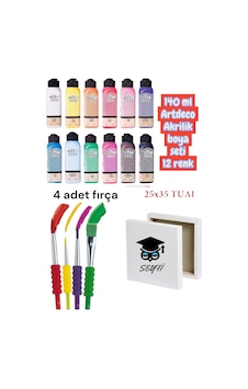 Artdeco Akri Li K Boya 12 Renk X 140 Ml 6 Li Firça Seti Ve 25x35 Tual Diğer Artdeco Akri Li K Boya 12 Renk X 140 Ml 6 Li Firça Seti Ve 25x35 Tual Diğer