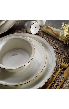 Massimo Rumi Gold 60 Parça Yemek Takımı Beyaz Massimo Rumi Gold 60 Parça Yemek Takımı Beyaz