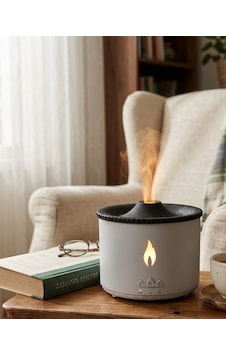 Led Alev Efektli Aroma Difüzörü Ultrasonik Hava Nemlendirici Gece Lambası Fonksiyonlu - Lisinya