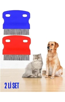 Kedi Köpek Bit Pire Tarağı Metal Uçlu Bit Tarağı 2 Adet Set