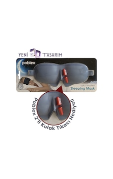 Poblex 3D Uyku Maskesi Kulak Tıkacı Mavi
