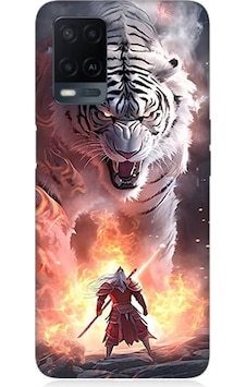 Oppo A54 Uyumlu Silikon Kılıf Beyaz Kaplan Ve Samuray Oppo A54 Uyumlu Silikon Kılıf Beyaz Kaplan Ve Samuray