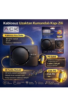 Ack 32 Melodili Uzaktan Kumandali Zil Siyah