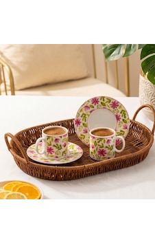 Porsima 0784 12 Parça Porselen Türk Kahve Fincan Takımı - Çiçek Desenli Kahve Fincan Seti - 90ml Çok Renkli Porsima 0784 12 Parça Porselen Türk Kahve Fincan Takımı - Çiçek Desenli Kahve Fincan Seti - 90ml Çok Renkli