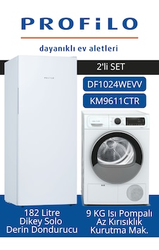 Profilo DF1024WEVV - KM9611CTR 2'li Beyaz Eşya Set