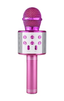 Ws 858 Karaoke Mikrofon Bluetooth Hoparlör Pembe Ws 858 Karaoke Mikrofon Bluetooth Hoparlör Pembe