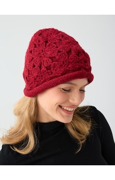 Jimmy Key Bordo Çiçek Motifli Örgü Detaylı Bere 6ww338589562 Jimmy Key Bordo Çiçek Motifli Örgü Detaylı Bere 6ww338589562