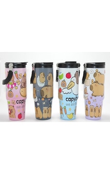 Capybara Desenli Isı Muhafazalı Pipetli Dev Çelik Kupa Tumbler Alk4431 11 Capybara Desenli Isı Muhafazalı Pipetli Dev Çelik Kupa Tumbler Alk4431 11