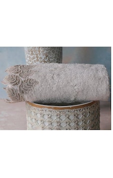 Leydi Home Yaprak Dantelli Bej Havlu 50x90 Cm Bej Leydi Home Yaprak Dantelli Bej Havlu 50x90 Cm Bej
