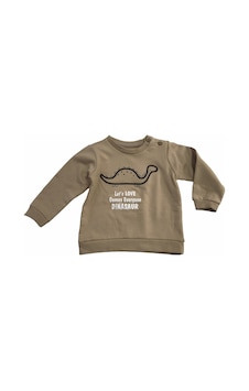 Divonette Sweatshirt Dinazor Nakışlı Bej -7595 Bej