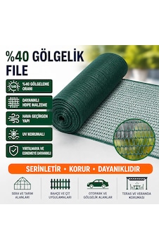 Gölgelik File 1,5x100 M Koruma Filesi %40 Arı Tülü Arı Filesi Kuş Filesi Tavuk Filesi Gölgeleme Tülü Yeşil - Haki