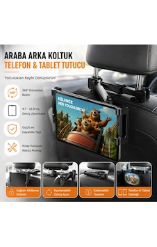 Polham Universal Araç Arka Koltuk Telefon Ve Tablet Tutucu 360 Dönebilen Telefon Standı Katlanabilir Siyah Polham Universal Araç Arka Koltuk Telefon Ve Tablet Tutucu 360 Dönebilen Telefon Standı Katlanabilir Siyah