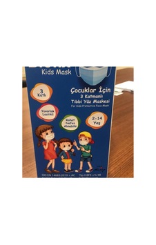 3 Katlı Çocuk Maske 10 Lu X 10 Kutu