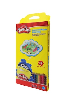 Play-doh Ergonomik Üçgen Oluklu Kuruboya 12 Renk Play-ku026
