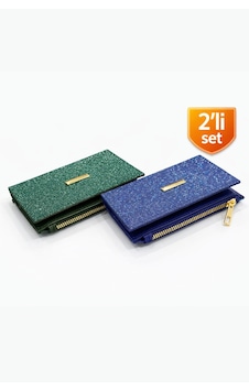 Adelina Bags 2'li Cüzdan Paketi Simli Görünümlü Kadın Cüzdan İnce Kibar Kadın Cüzdanı 2 Adet Mavi Ve Yeşil Mavi - Yeşil Adelina Bags 2'li Cüzdan Paketi Simli Görünümlü Kadın Cüzdan İnce Kibar Kadın Cüzdanı 2 Adet Mavi Ve Yeşil Mavi - Yeşil